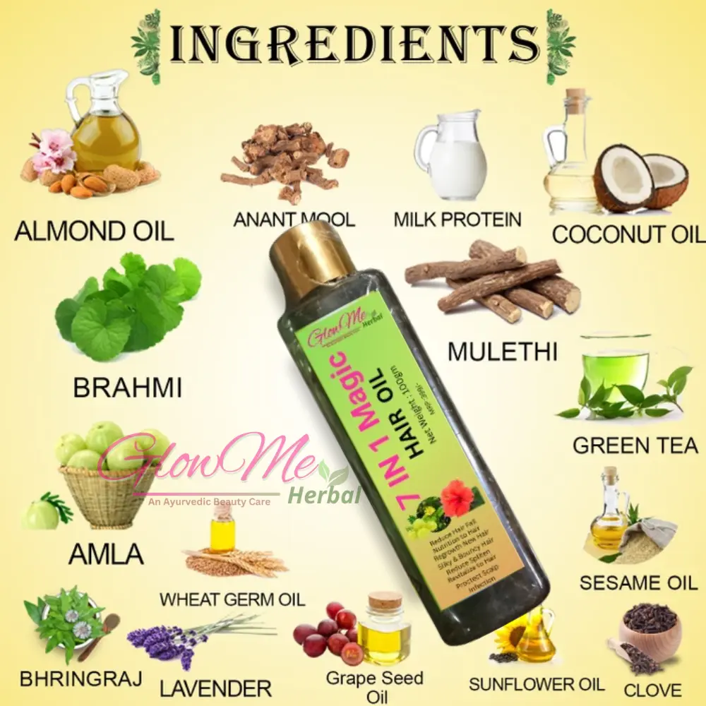GlowMe Herbal 7 in 1 One Magic Hair Oil . 100GM