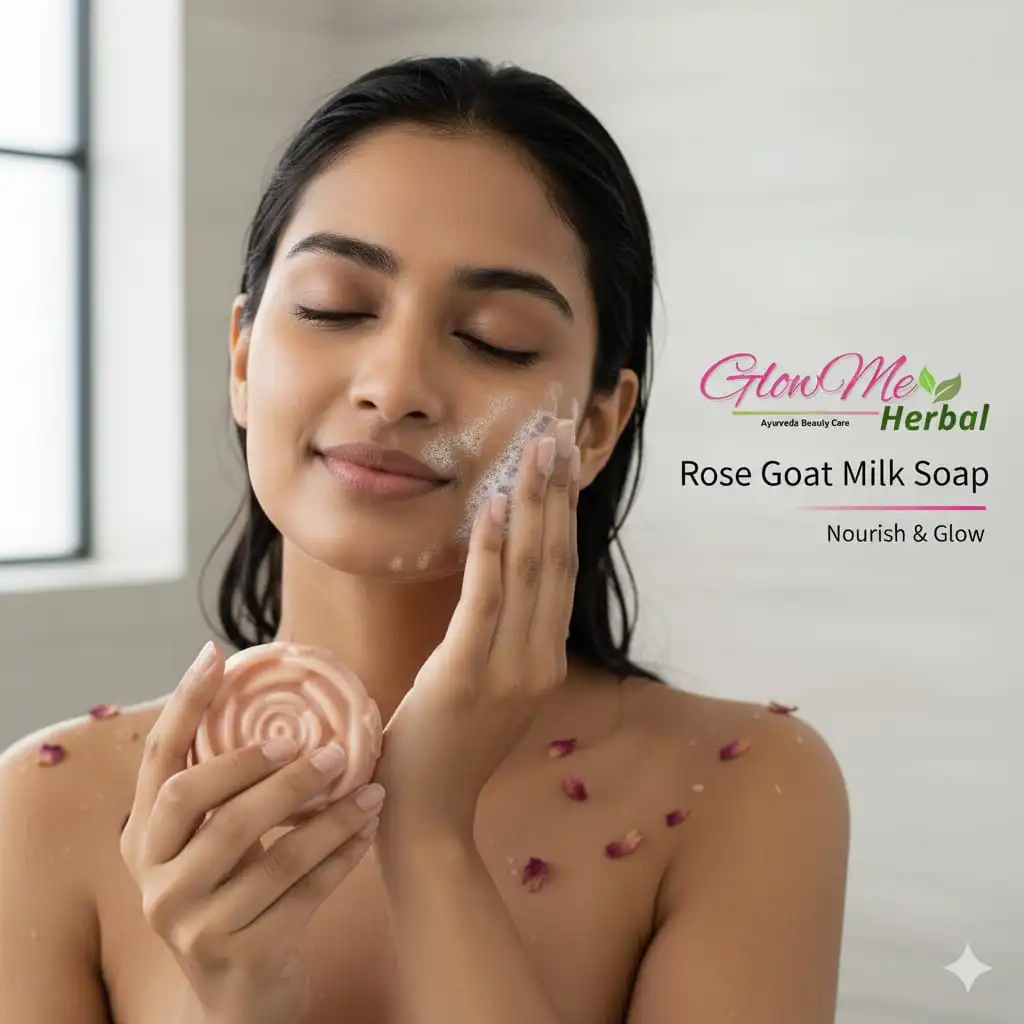 GlowMe Herbal Rose Goat Milk Soaps 80 Gm