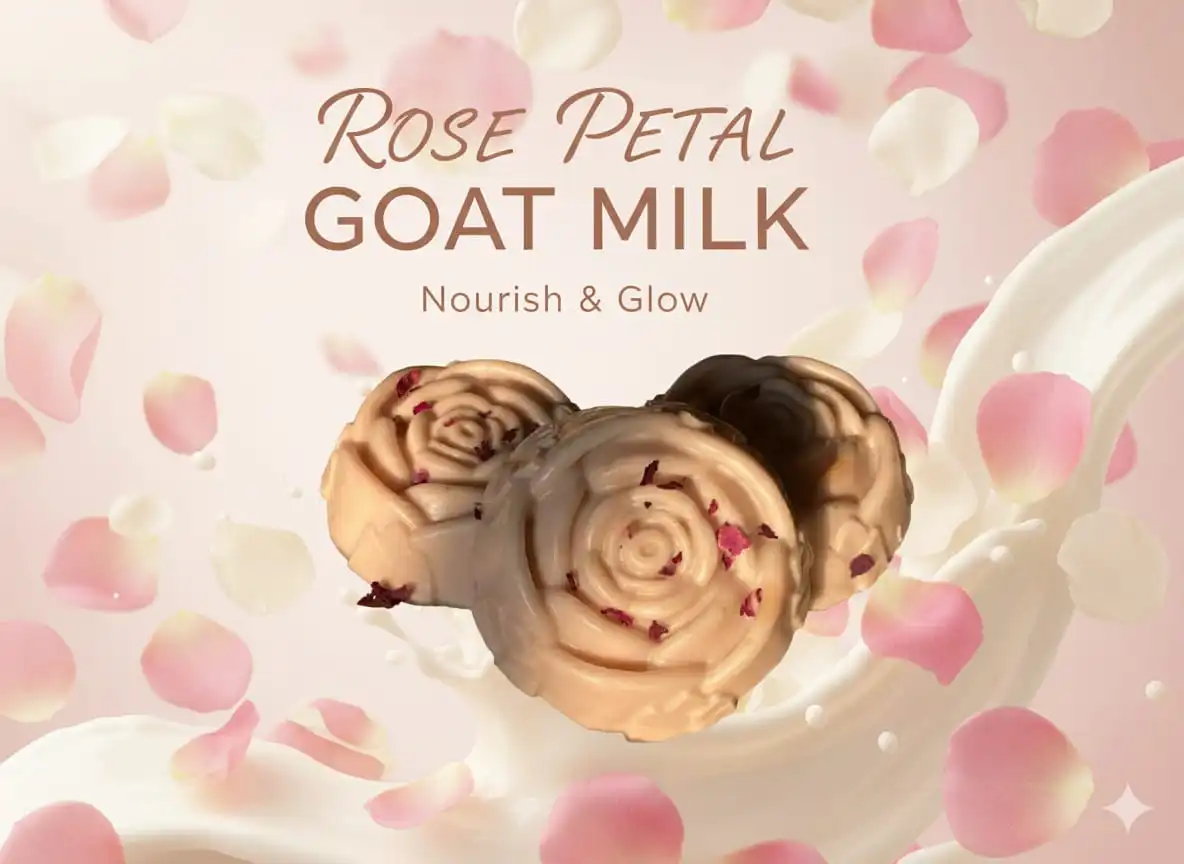 GlowMe Herbal Rose Goat Milk Soaps 80 Gm
