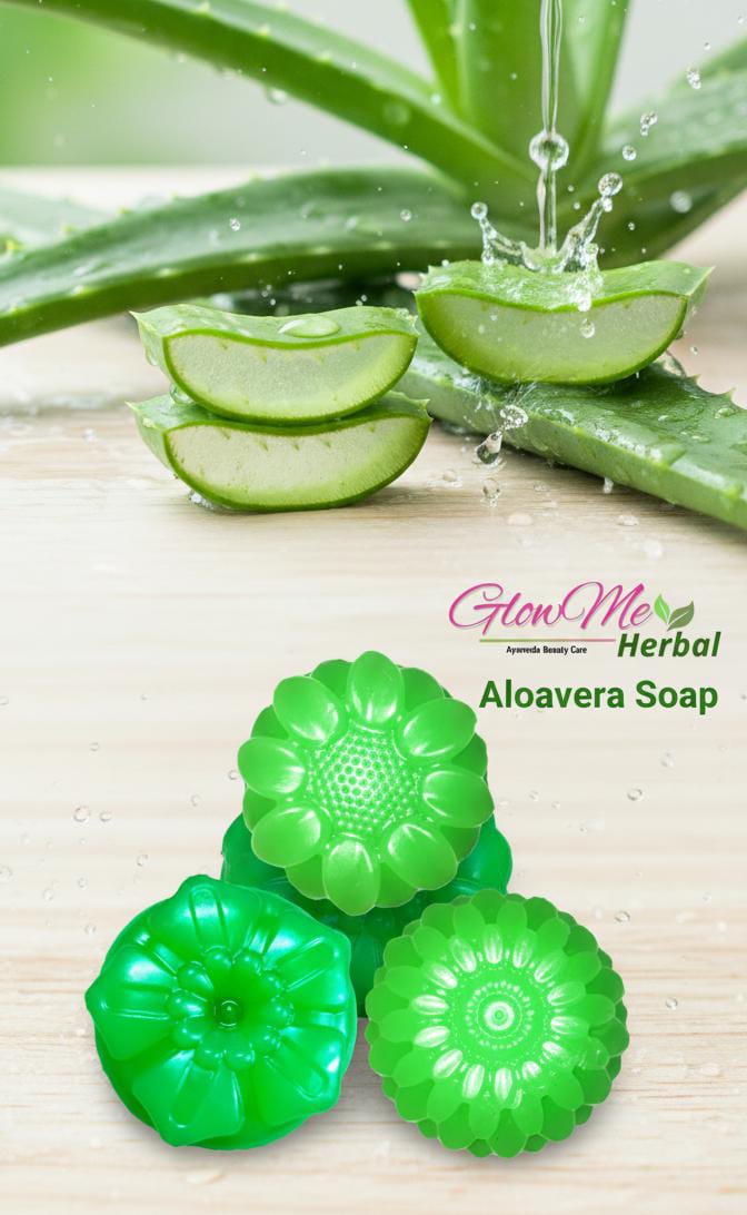 GlowMe Herbal Ayurveda Aleovera Tulsi  Clear Soap 80 GM