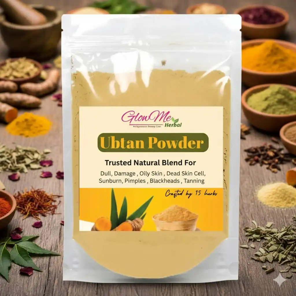 GlowMe Herbal Natural Ubtan Powder for Glowing Skin , Tan Removal, Body & Face Pack