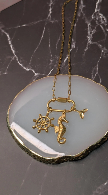 Gold Nautical Charm Necklace