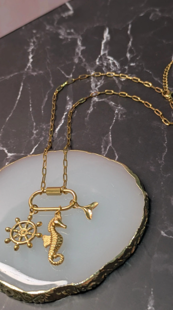 Gold Nautical Charm Necklace