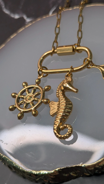 Gold Nautical Charm Necklace