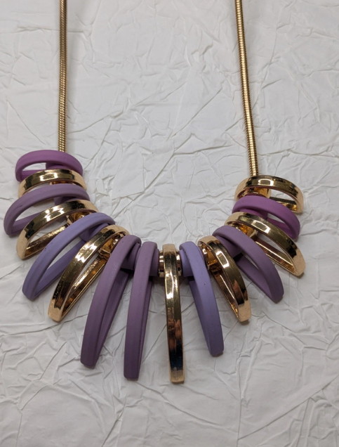 Elegant Purple and Gold Necklace