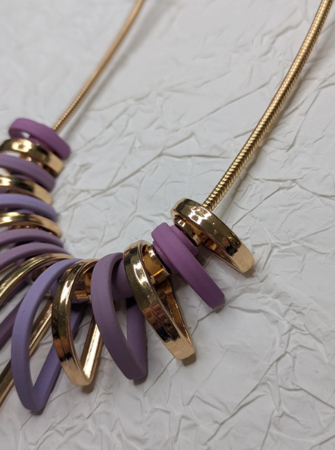 Elegant Purple and Gold Necklace