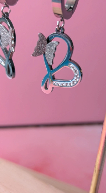 Butterfly Heart Earrings