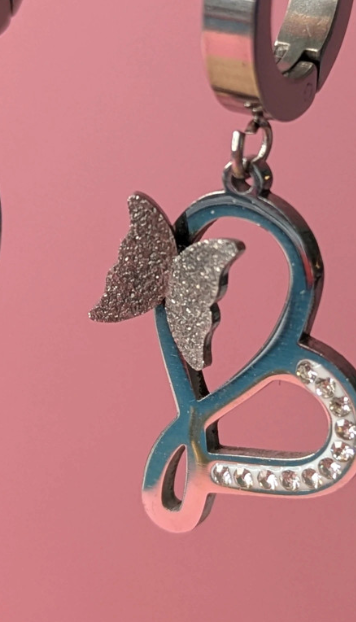 Butterfly Heart Earrings