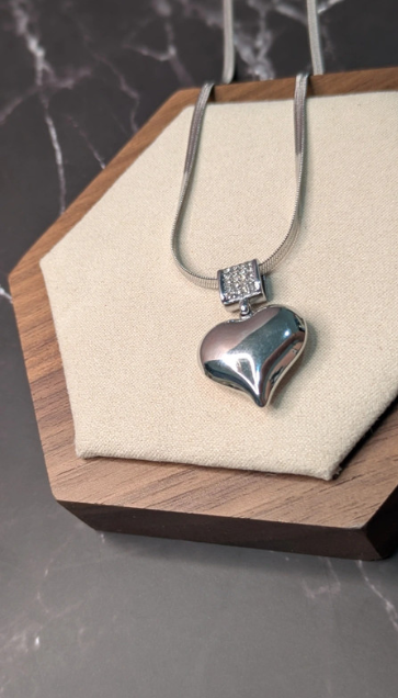 Silver Heart Pendant Necklace