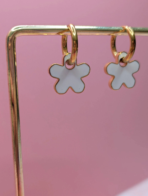 Flower-shaped Drop Earrings