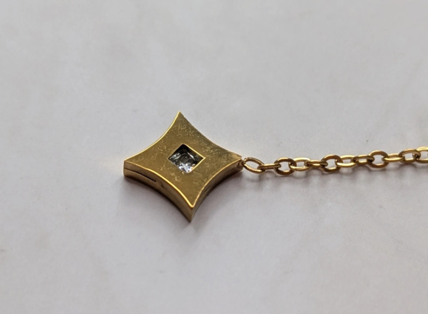 Gold Chain with Square Pendants