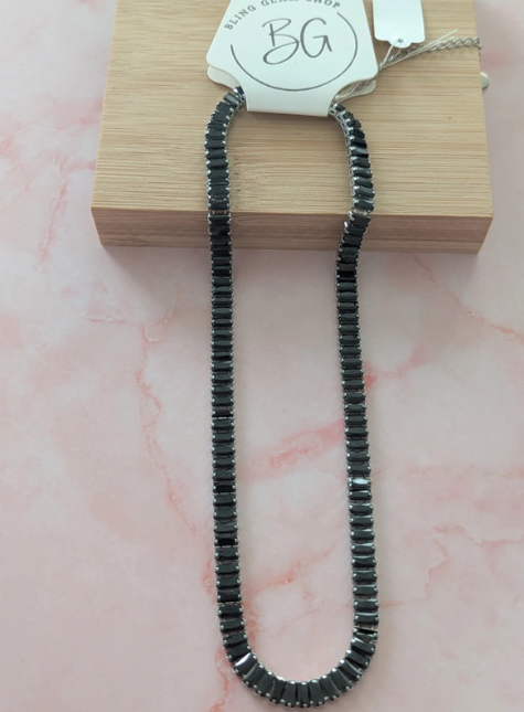 Elegant Black Beaded Necklace