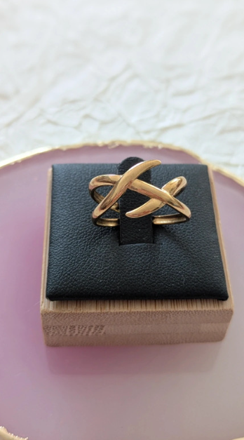 Gold Plated Crisscross Ring
