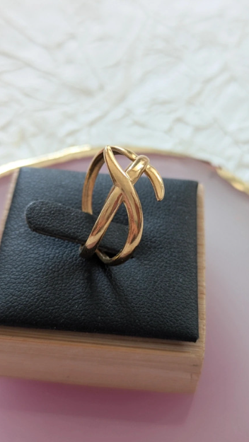 Gold Plated Crisscross Ring