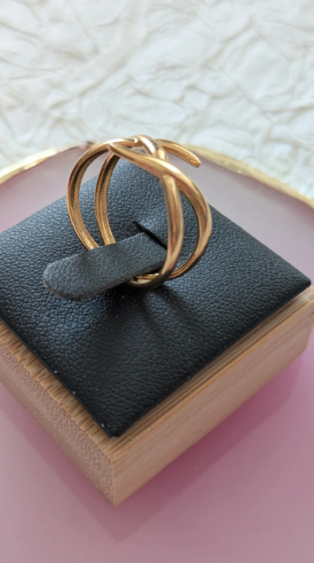 Gold Plated Crisscross Ring