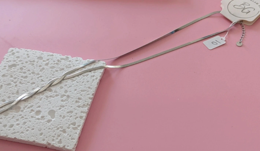 Twisted Silver Snake Chain Necklace