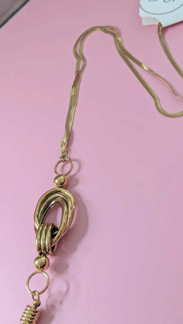 Gold Tassel Pendant Necklace