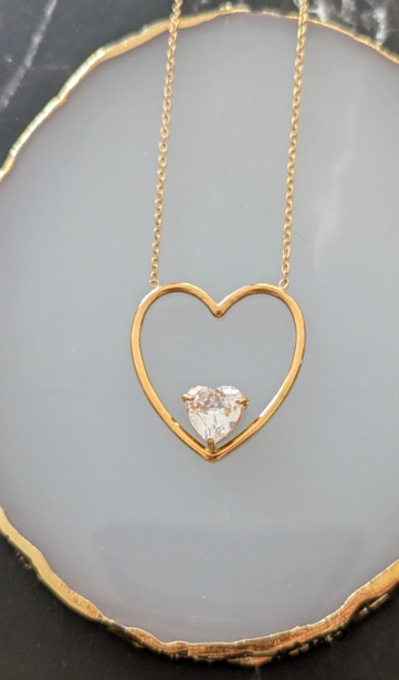 Heart-Shaped Gold Necklace
