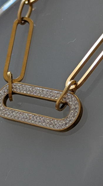 Gold-Plated Geometric Link Necklace