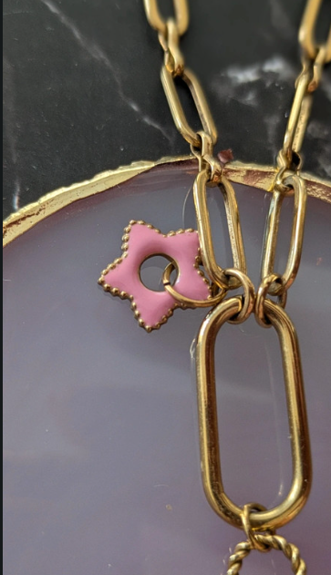 Collana con ciondolo cuore rosa