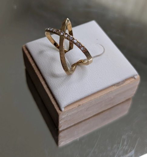 Gold X-Crossover Ring
