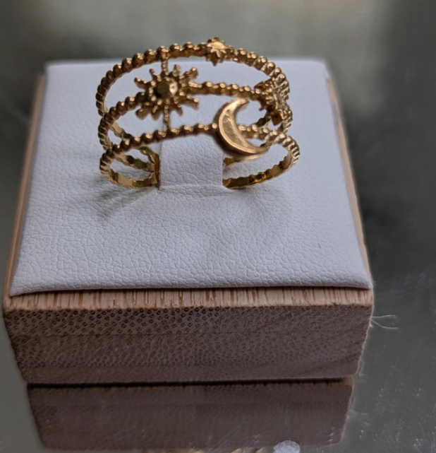 Starlit Gold Adjustable Ring