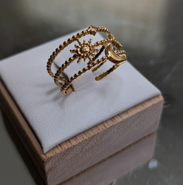 Starlit Gold Adjustable Ring