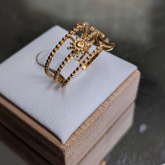 Starlit Gold Adjustable Ring