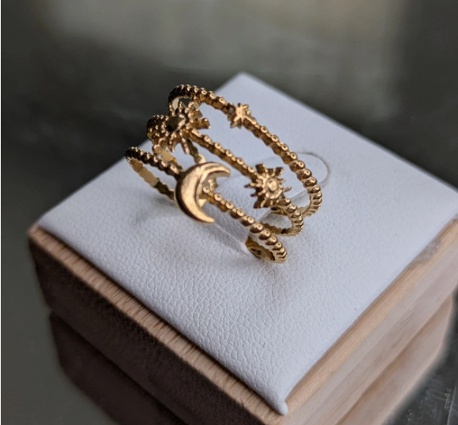 Starlit Gold Adjustable Ring