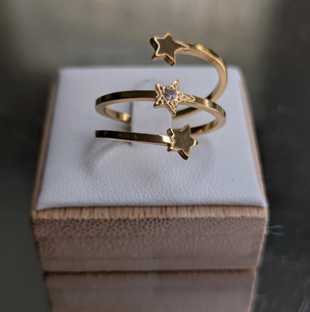 Anello regolabile stellare oro