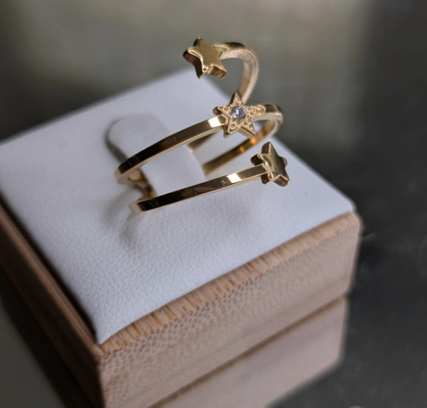 Anello regolabile stellare oro