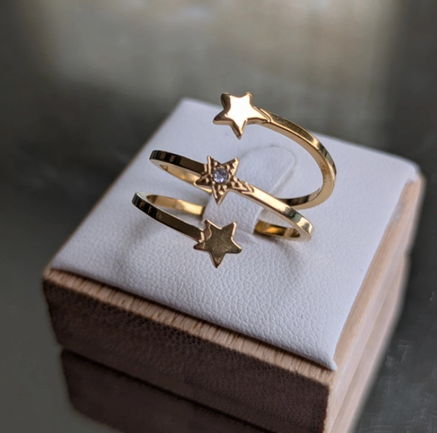 Anello regolabile stellare oro