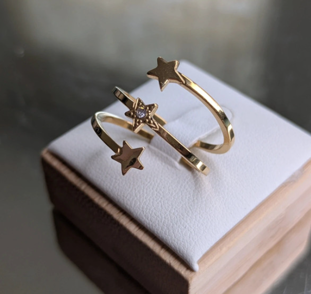 Anello regolabile stellare oro