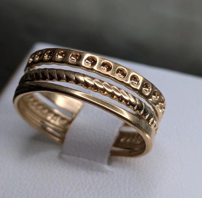 Anello oro a tre fasce