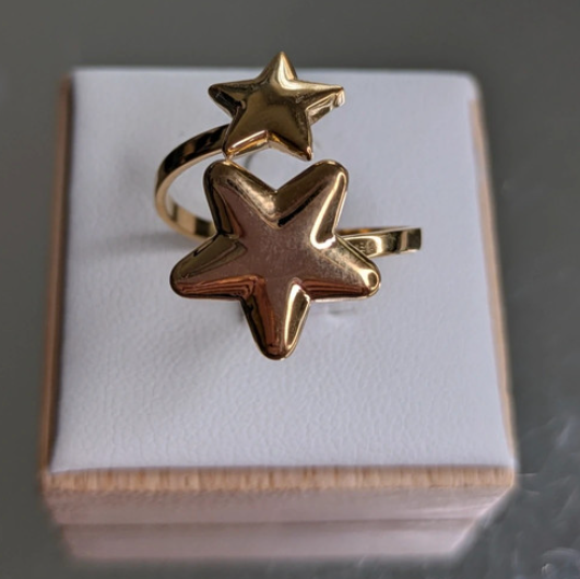 Anello regolabile Stella doppia oro
