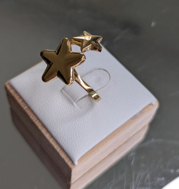Anello regolabile Stella doppia oro