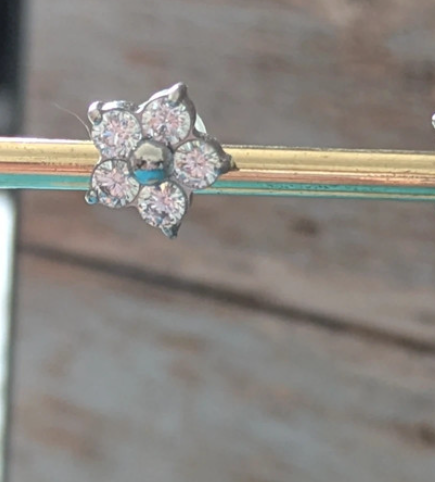 Flower-Shaped Diamond Stud Earrings
