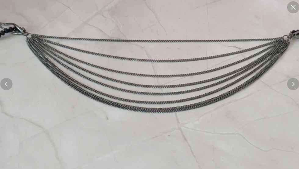 Collana#095 multifilo con perline sfaccettate nere