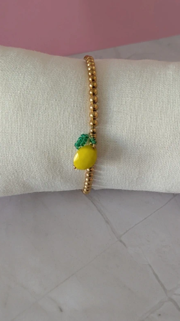 Bracciale elastico con pepite in acciaio inossidabile gold