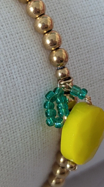 Bracciale elastico con pepite in acciaio inossidabile gold