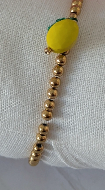 Bracciale elastico con pepite in acciaio inossidabile gold