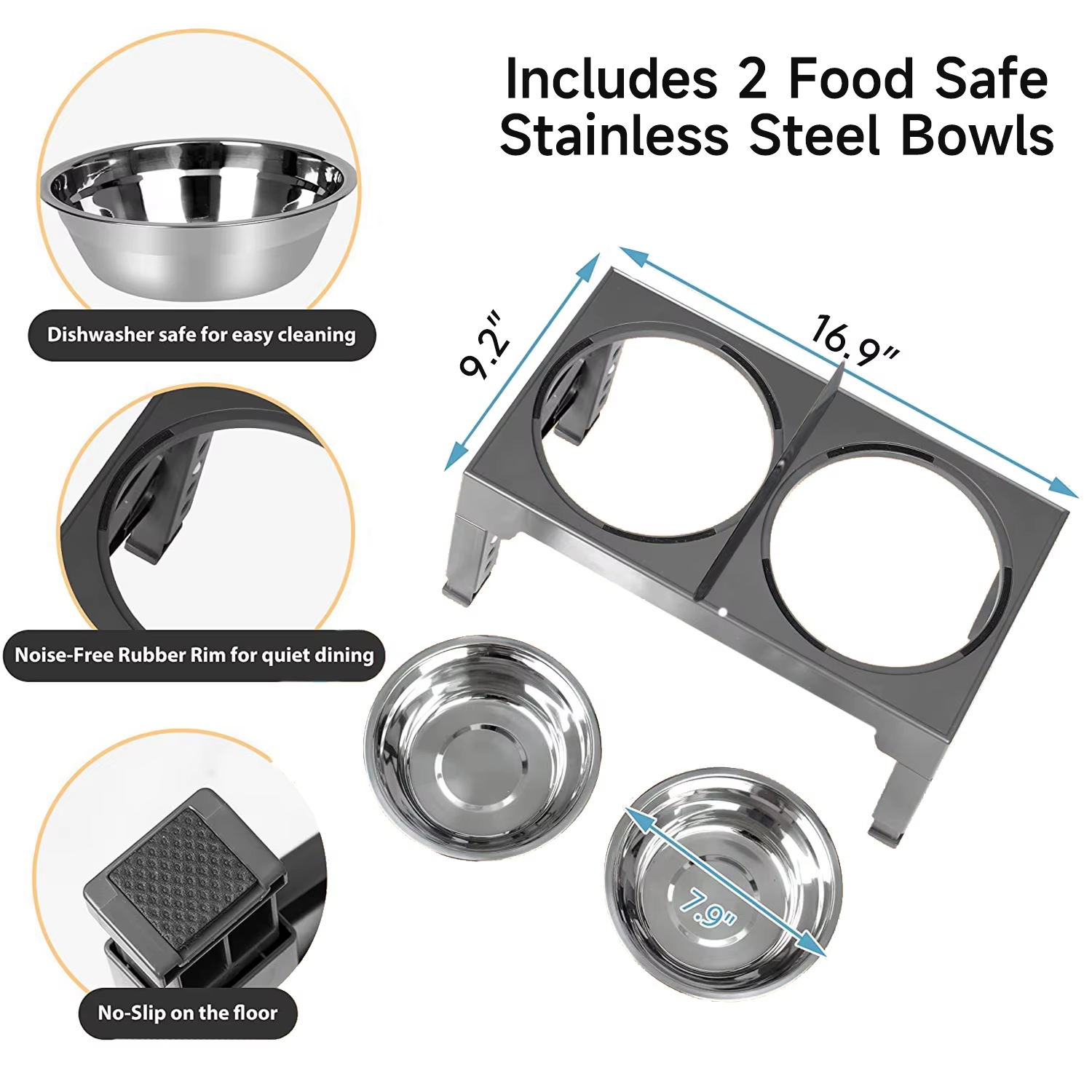 Gamelle surélevée pour chien anti glouton 