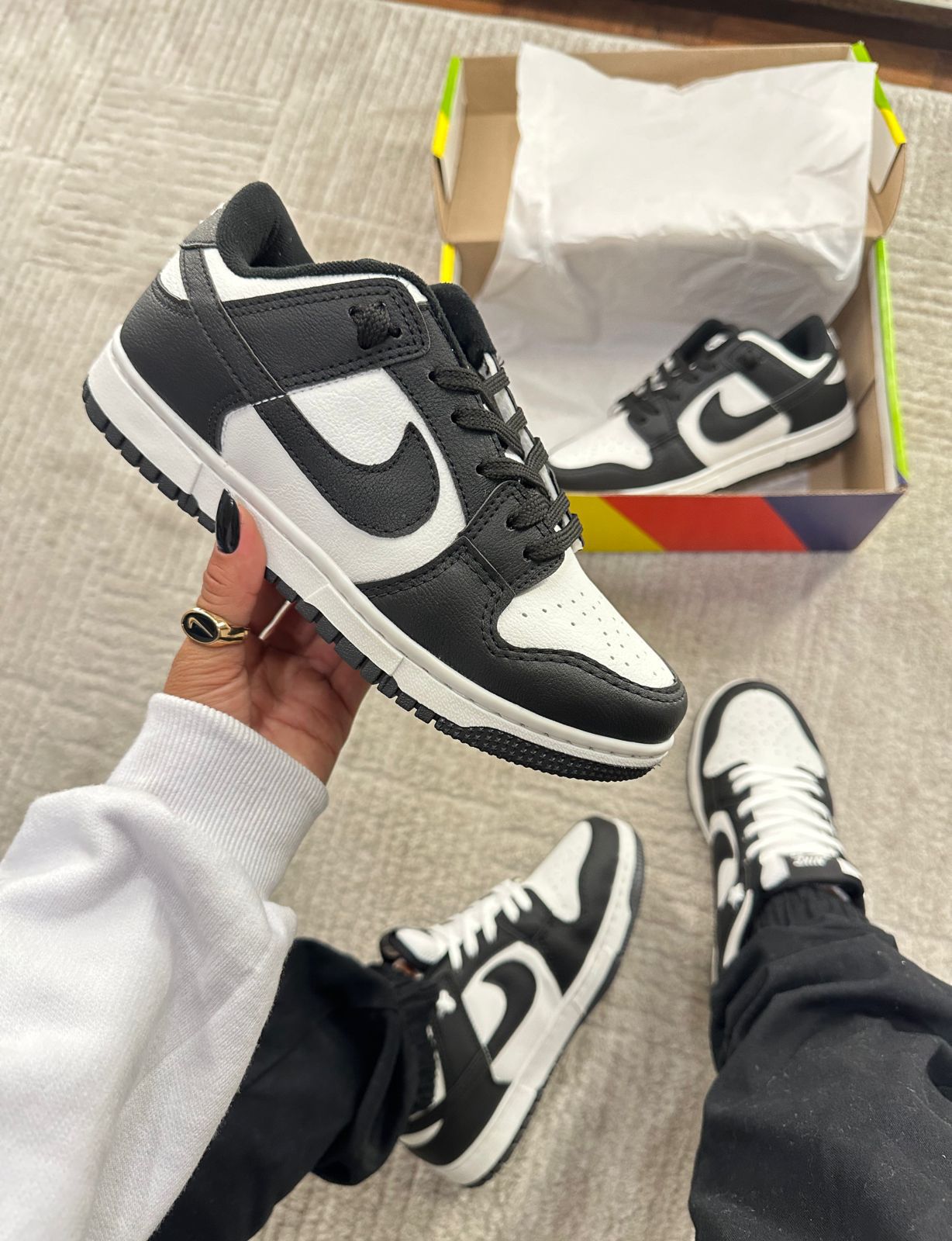 #001 Nike Dunk Low Preto Branco do 34 ao 43 R$229,90