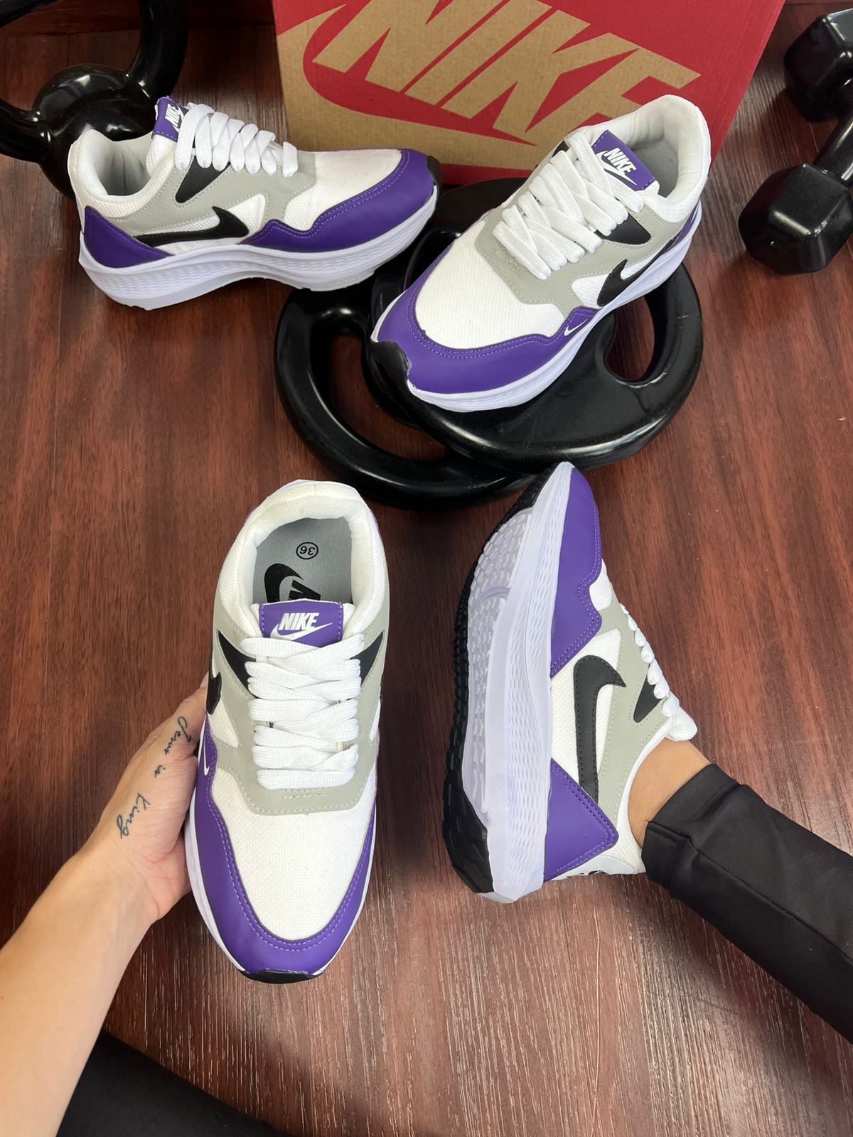 #004 Nike Zoom Fit branco roxo do 34 ao 39 R$199,90