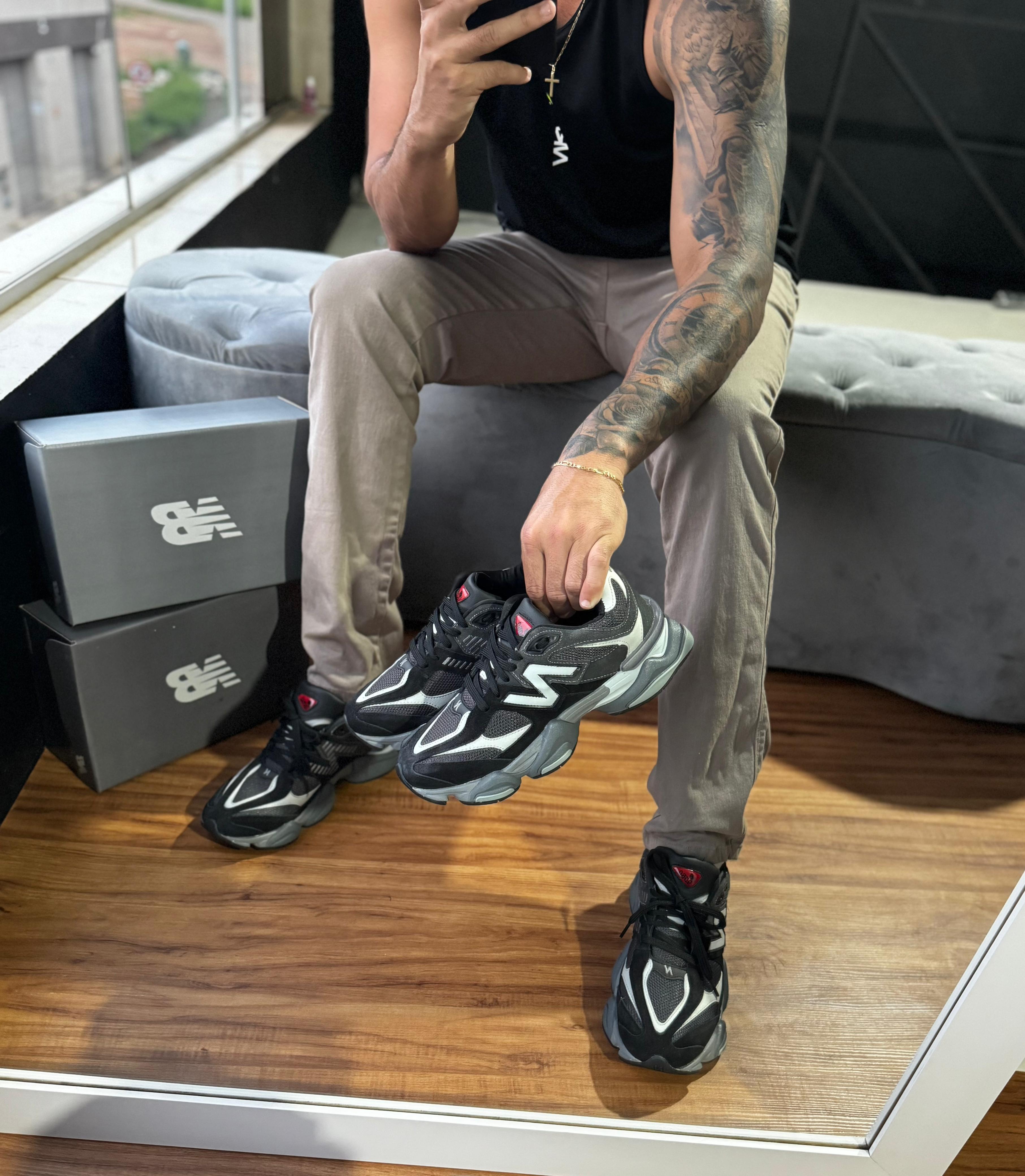 #024 New Balance 9060 couro preto cinza do 38 ao 43 R$349,90