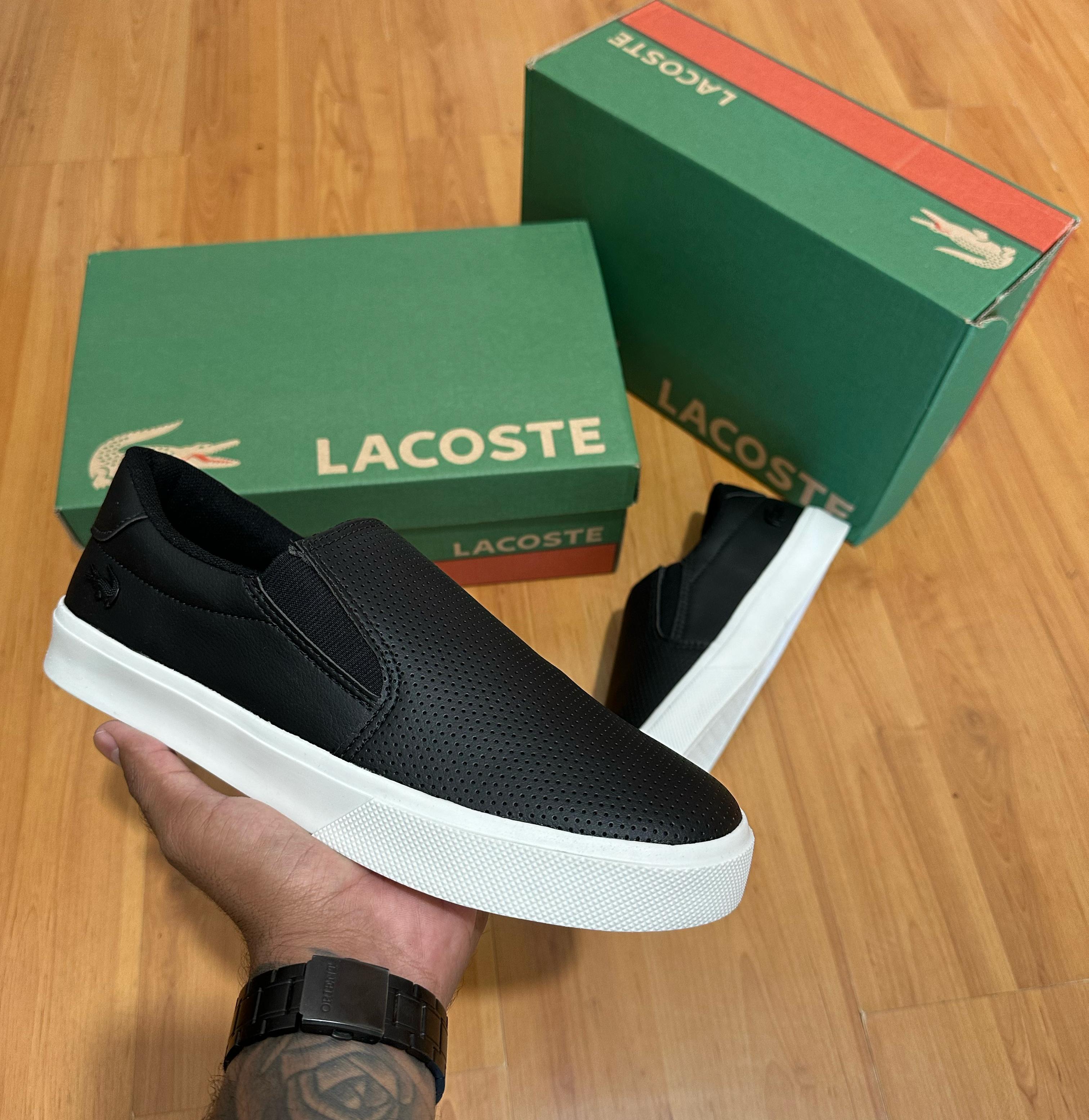 #031 Sapatênis Lacoste Iate preto do 38 ao 43 R$169,90