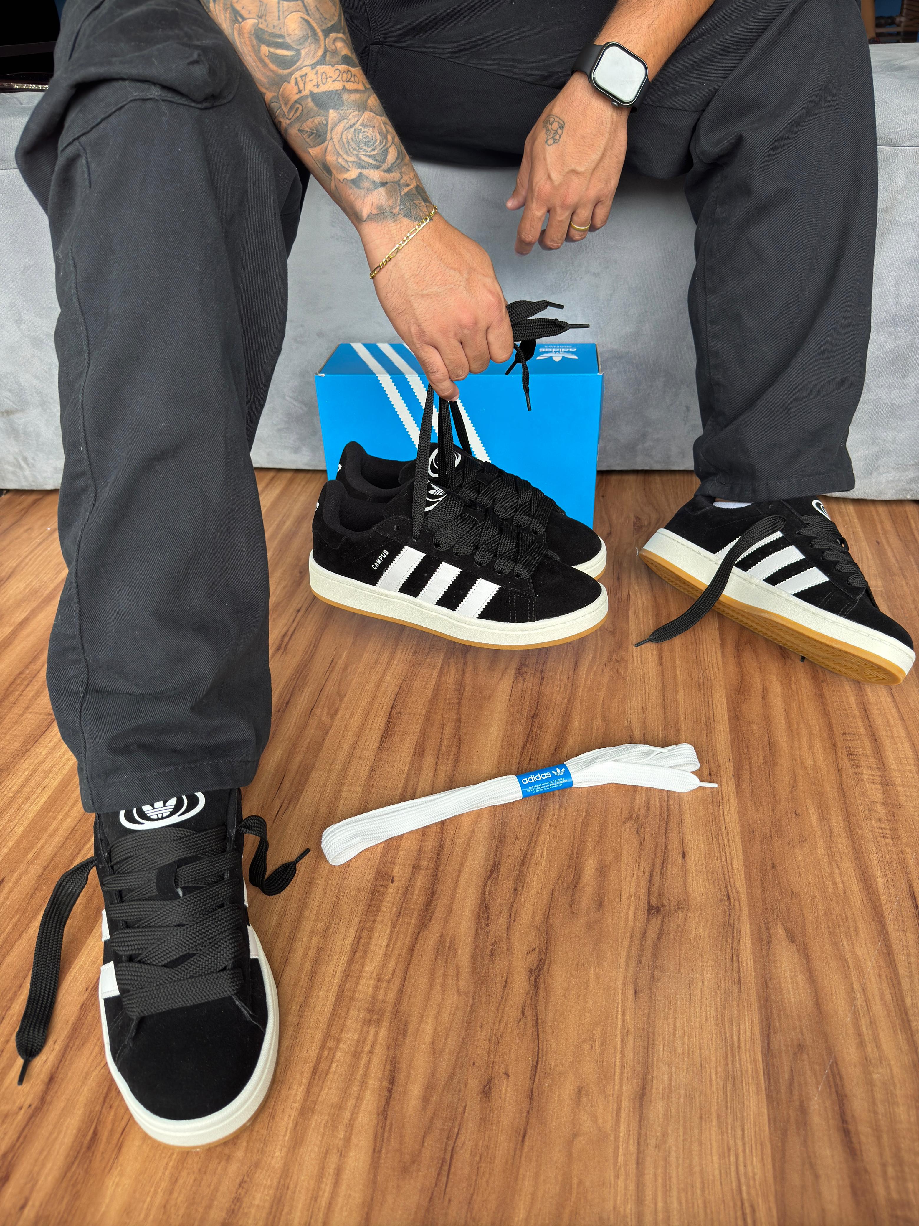 #047 Campus 1 Basic preto branco do 34 ao 43 R$199,90