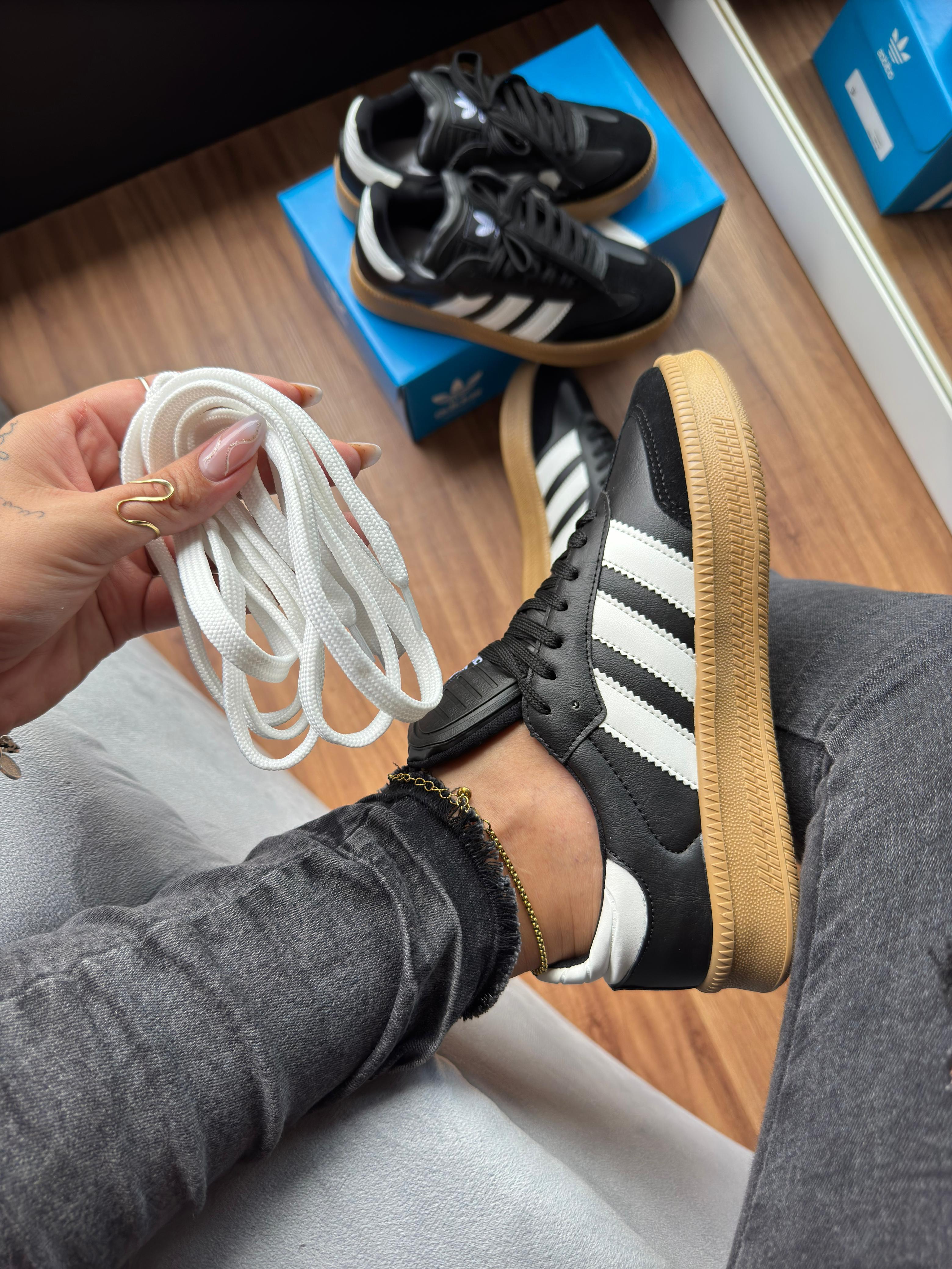 #064 Adidas Samba XLG cloud white preto branco do 34 ao 41 R$215,90