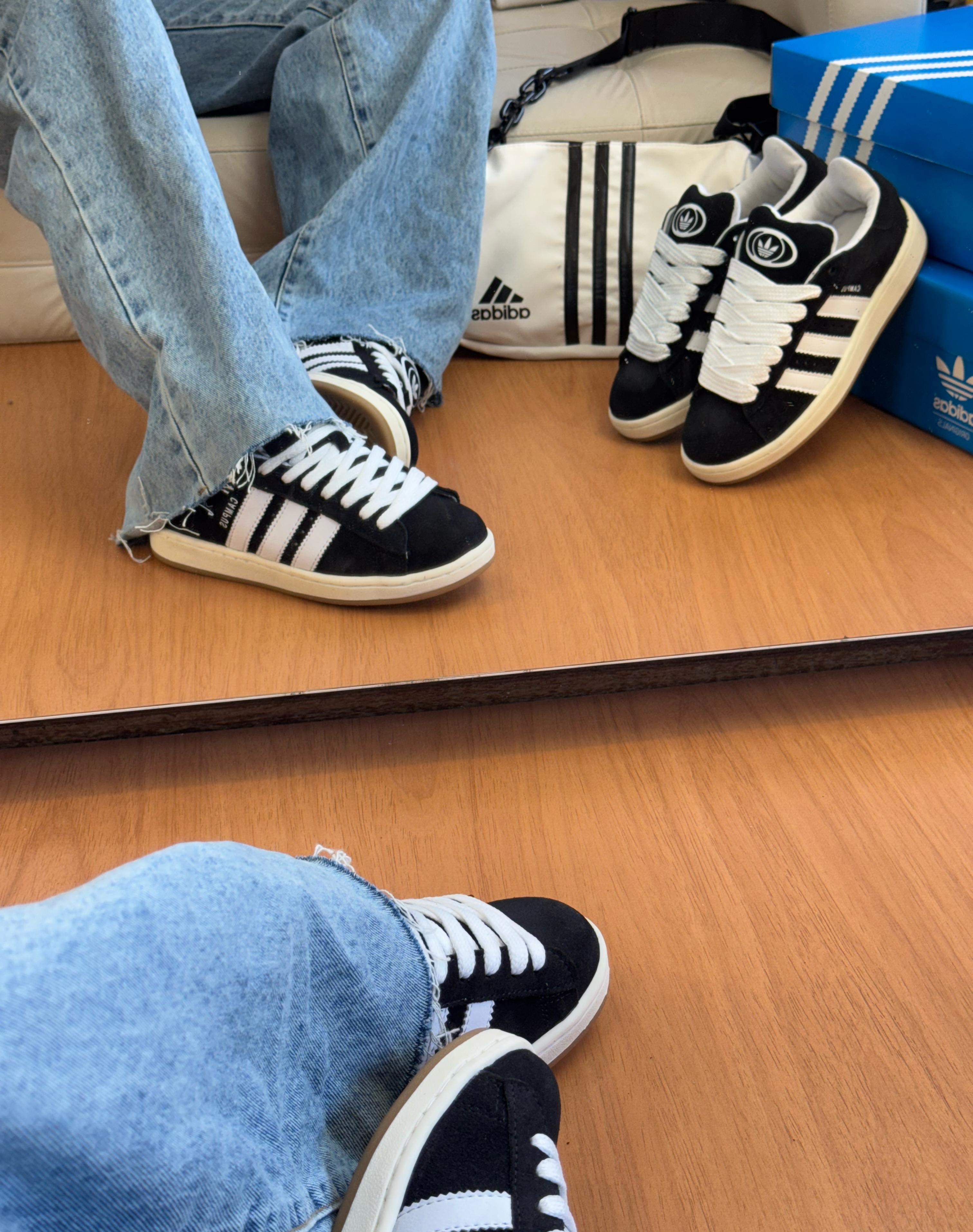 #074 Adidas Campus OOs couro prime preto do 34 ao 43 R$319,90