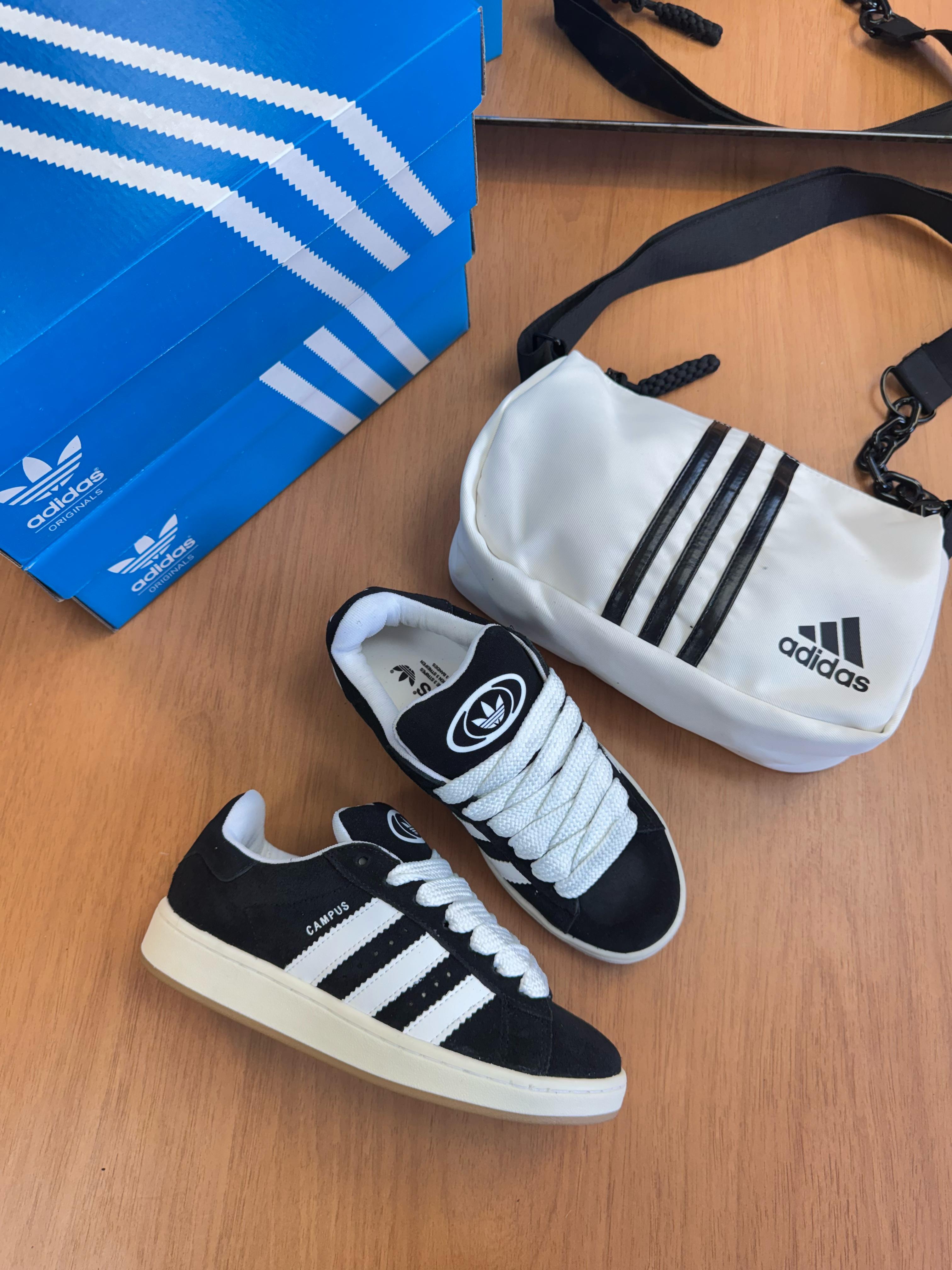 #074 Adidas Campus OOs couro prime preto do 34 ao 43 R$319,90